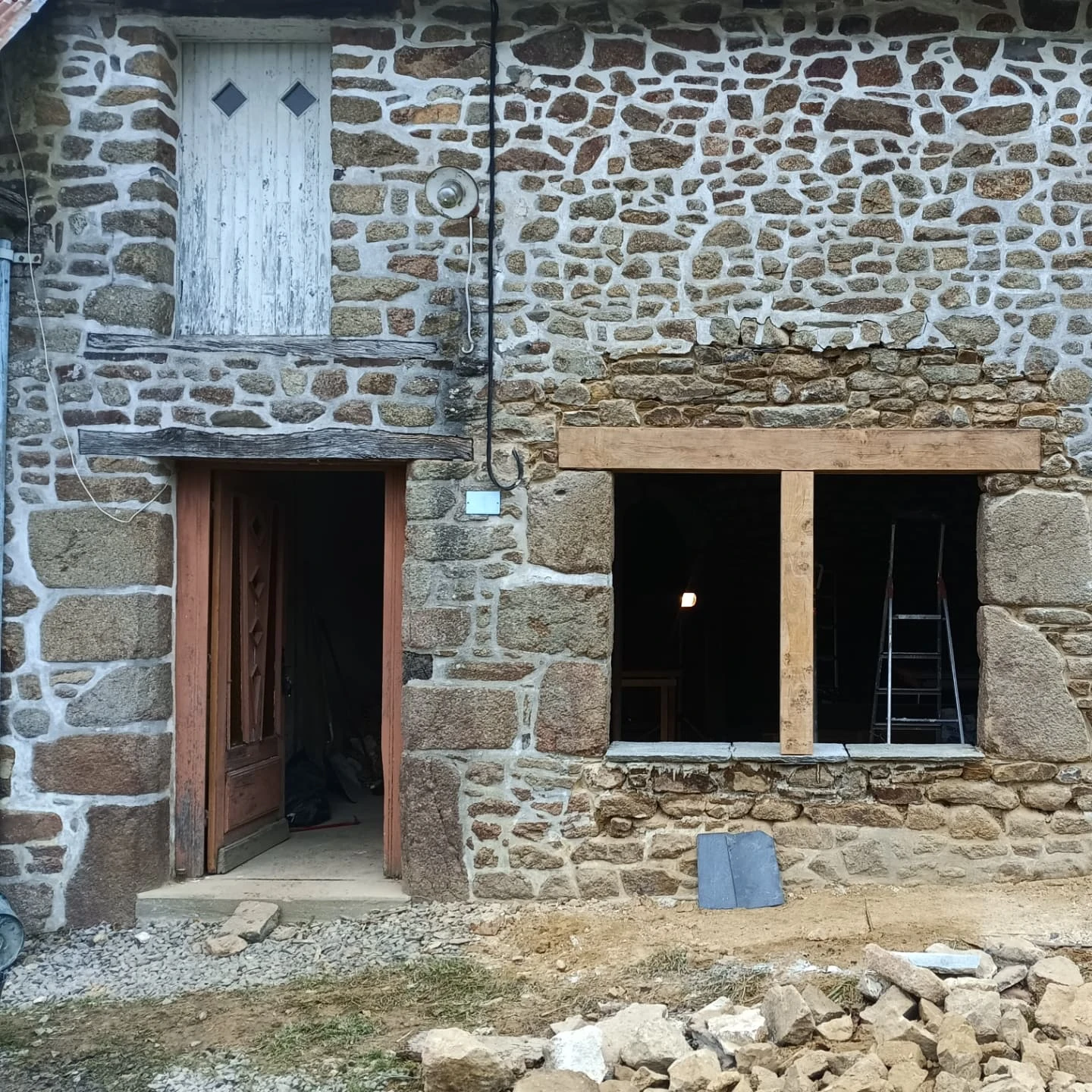 Après : Linteau chêne et baie posée